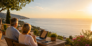 Couple enjoying hybrid retirement lifestyle while creating income after 50