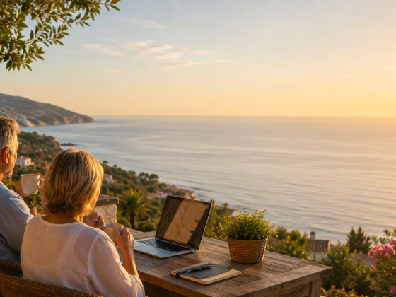 Couple enjoying hybrid retirement lifestyle while creating income after 50